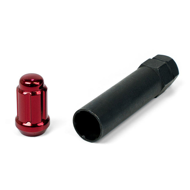 Wheel Nuts S/D 6 Spline 1/2 Inc Key Red 10Pk