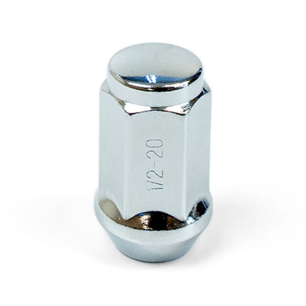 Wheel Nuts Flat Head Bulge 1/2" Chrome 40mm 5Pk