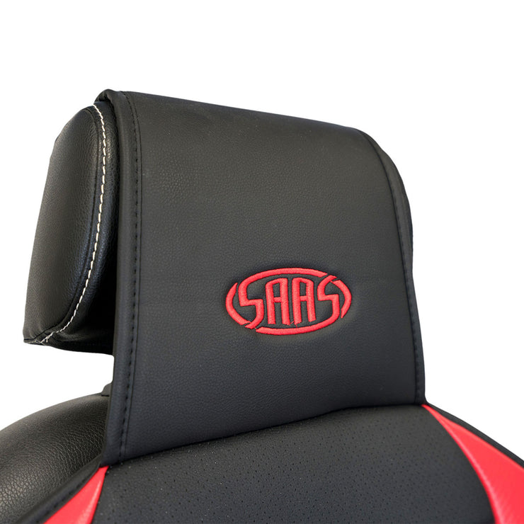 Seat Sports Cushion Pu Black/Red Large With Logo