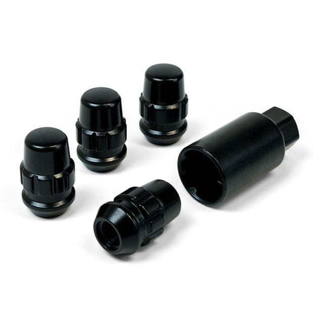 Lock Nuts Splined Acorn Bulge 12mm x 1.50 Black Pk 4