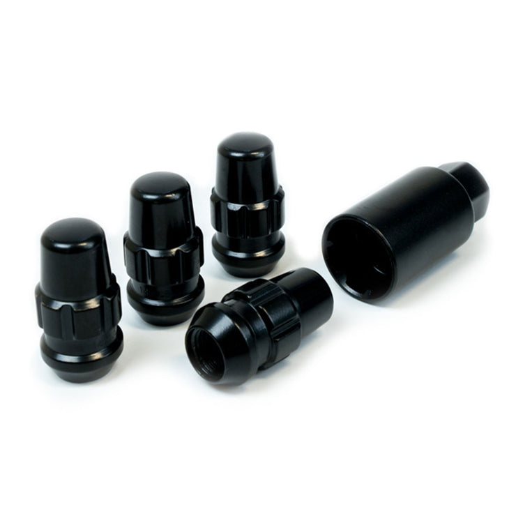 Lock Nuts Splined Acorn Bulge 44mm 14mm x 1.50 Black Pk 4