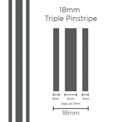 Pinstripe Triple Charcoal 18mm x 10mt