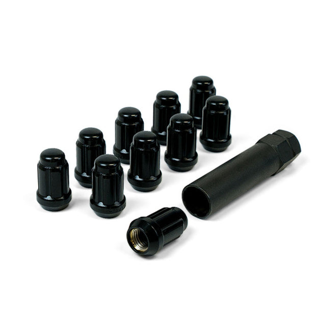 Wheel Nuts S/D 6 Spline 12 x 1.50 Inc Key Black 10Pk