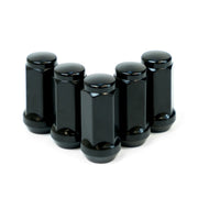 Wheel Nuts Flat Head Bulge 14x 1.5 Black 45mm 5Pk