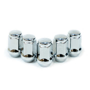 Wheel Nuts Flat Head Bulge 1/2" Chr 35mm 5Pk