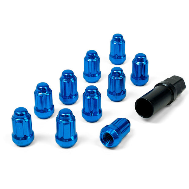 Wheel Nuts S/D 6 Spline 12 x 1.50 Inc Key Blue 10Pk