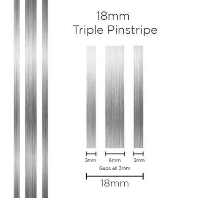 Pinstripe Triple Silver 18mm x 10mt