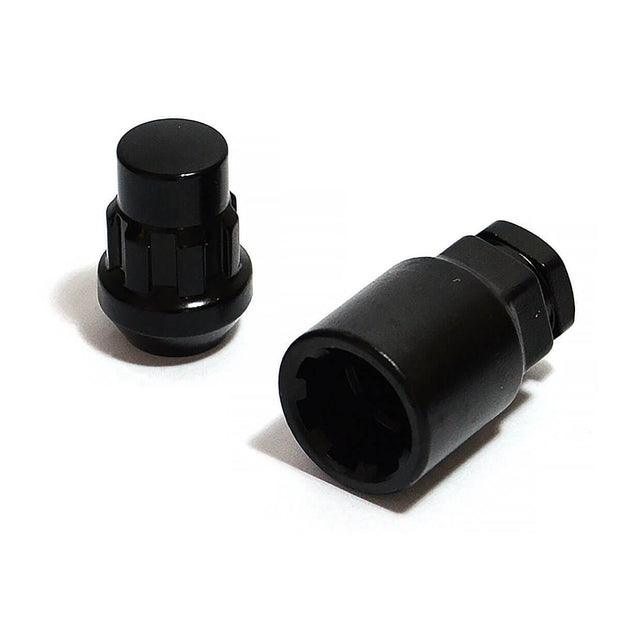Lock Nuts Splined Bulge 1/2 Black Pk 4