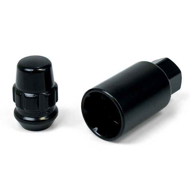 Lock Nuts Splined Acorn Bulge 1/2 Black Pk 4