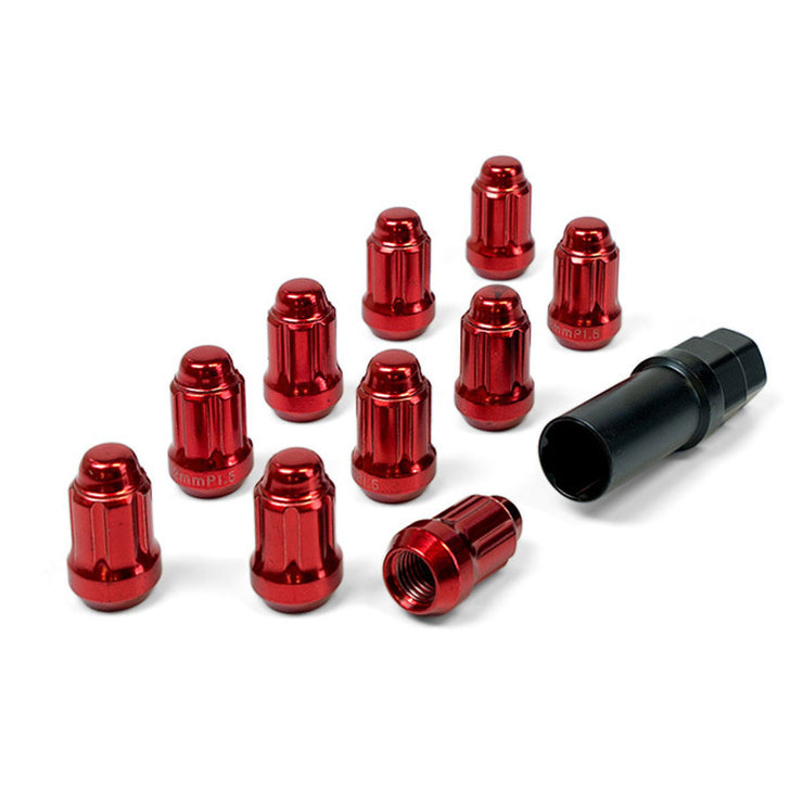 Wheel Nuts S/D 6 Spline 12 x 1.50 Inc Key Red 10Pk