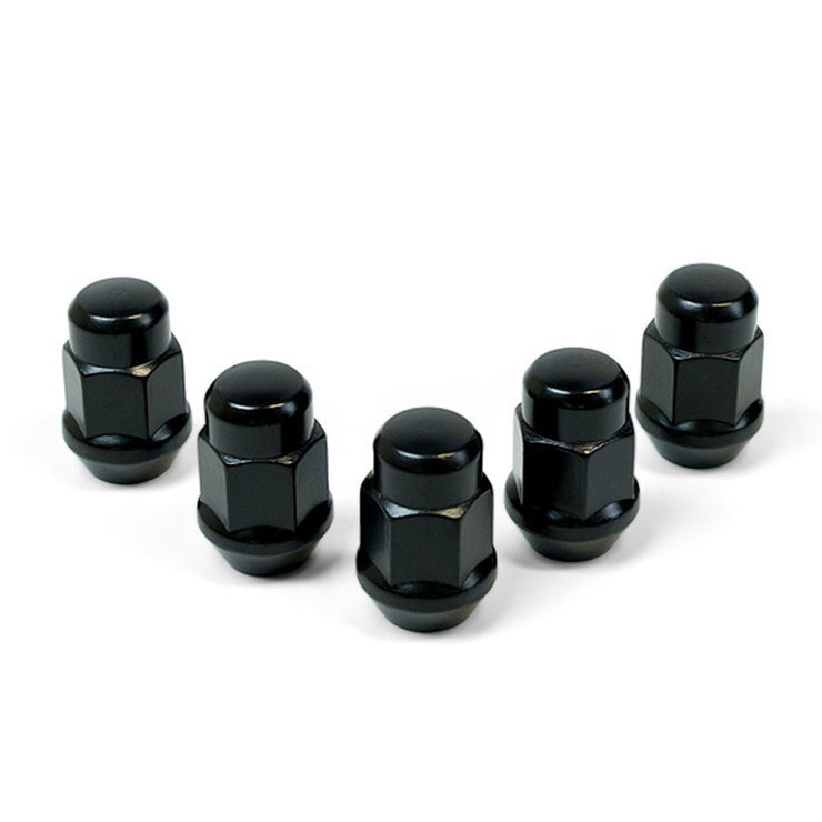 Wheel Nuts Acorn Bulge 1/2" Black 35mm 5Pk