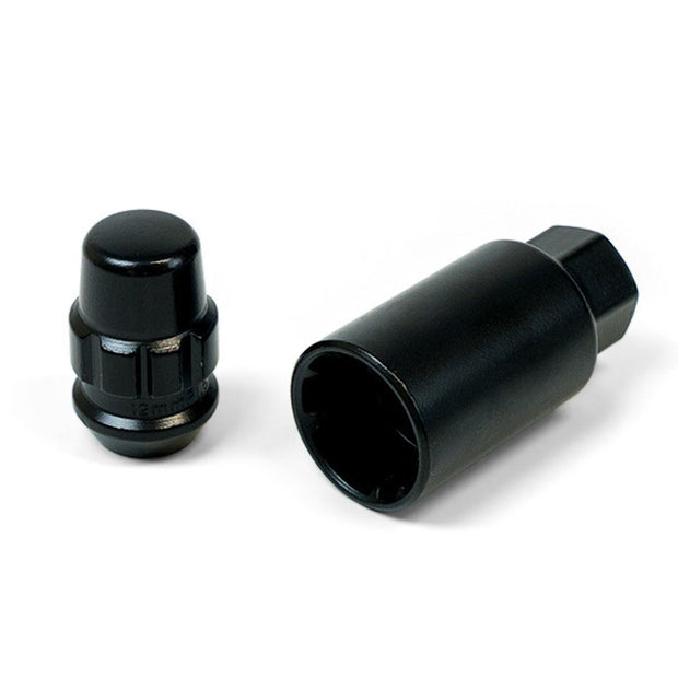 Lock Nuts Splined Acorn Bulge 12mm x 1.50 Black Pk 4