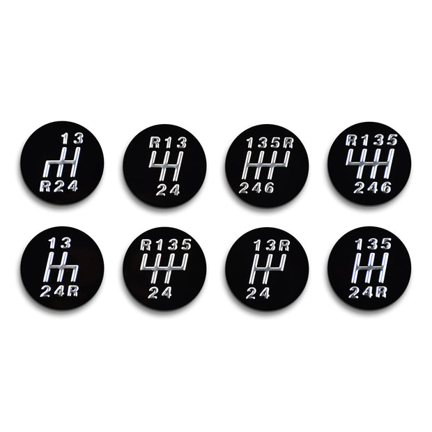 Leather Gear Knob Grey Stitched Aluminium Insert With 8 Shift Patterns