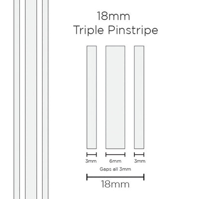 Pinstripe Triple White 18mm x 10mt