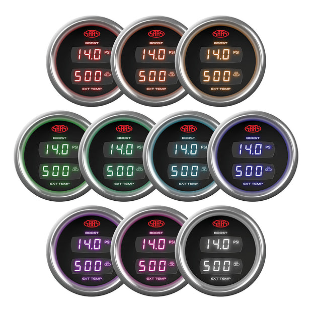 Dual Digital Gauge Boost 0-30psi Exhaust Temp  0°-900° Trax