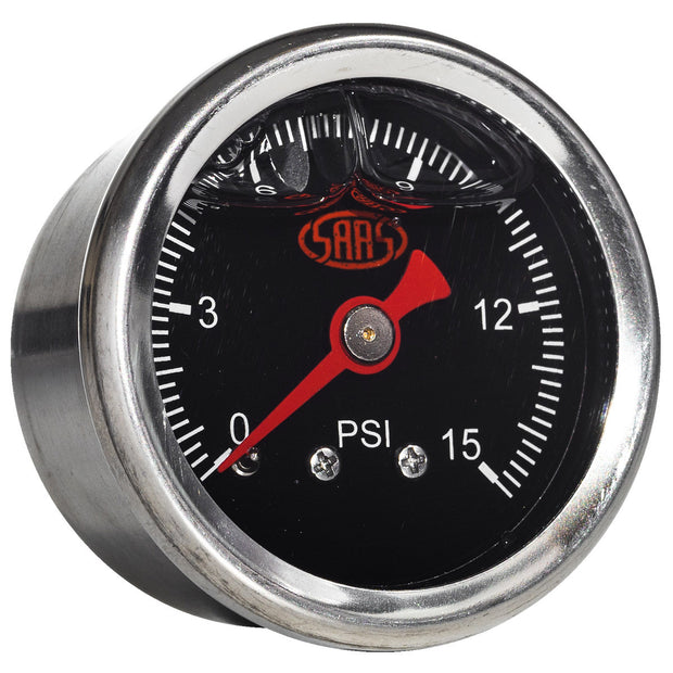 Fuel Press Gauge 15psi Liquid Filled 41mm Black