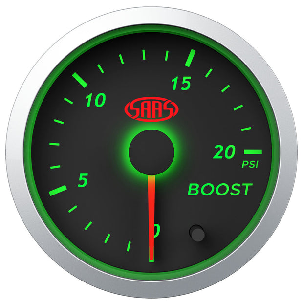 Boost Gauge Diesel 0-20psi 52mm Black Street Series