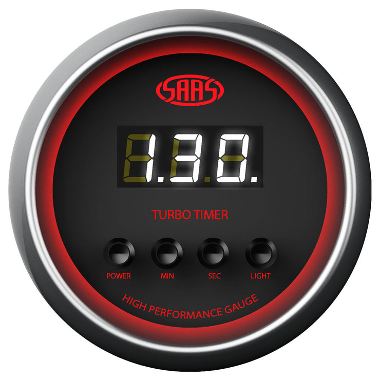 Turbo Timer Digital Auto 52mm Black Muscle Series