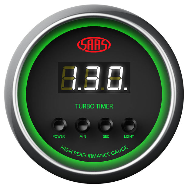 Turbo Timer Digital Auto 52mm Black Muscle Series
