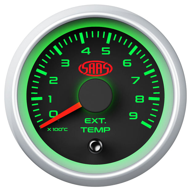 Exhaust Temp Gauge 0°-900° 52mm Black Muscle Series 2