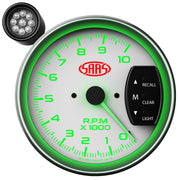 Tachometer 0-10k Shiftlite 5" White Muscle Series