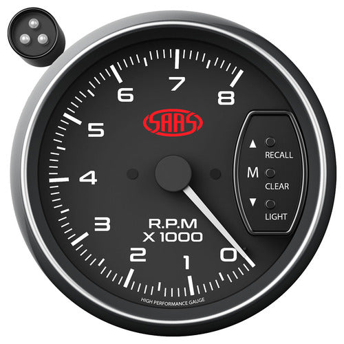 Tachometer 0-8k Shiftlite 3-3/4 Black Muscle Series