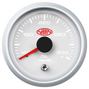 SAAS Oil Temp Gauge 52mm White Muscle Series II