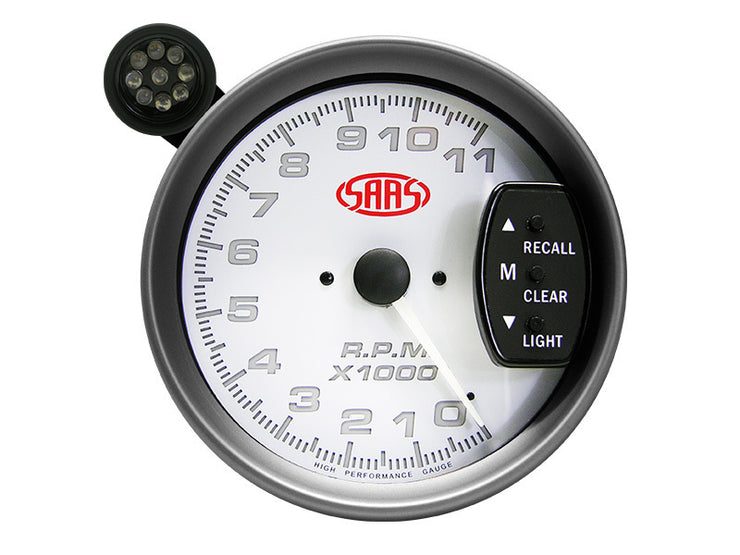 Tachometer 0-10k Shiftlite 5" White Muscle Series