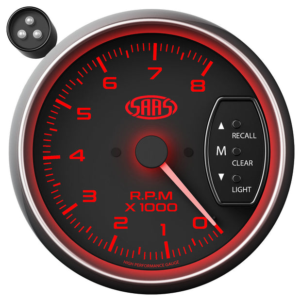 Tachometer 0-8k Shiftlite 3-3/4 Black Muscle Series