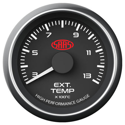 Exhaust Temp Gauge 300°-1300° 52mm Black Muscle Series