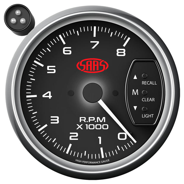 Tachometer 0-8k Shiftlite 3-3/4 Black Muscle Series