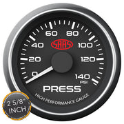 Oil Pressure Gauge 0-140psi 2 5/8" Black Muscle Series