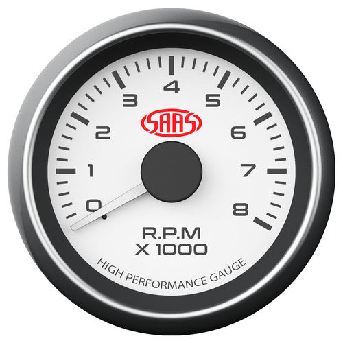 Tachometer 0-8k 52mm White Muscle Series