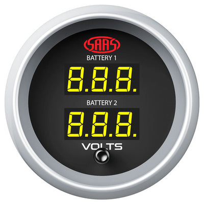 Dual Volt Digital Gauge 8v-18v 52mm Black Muscle Series 2