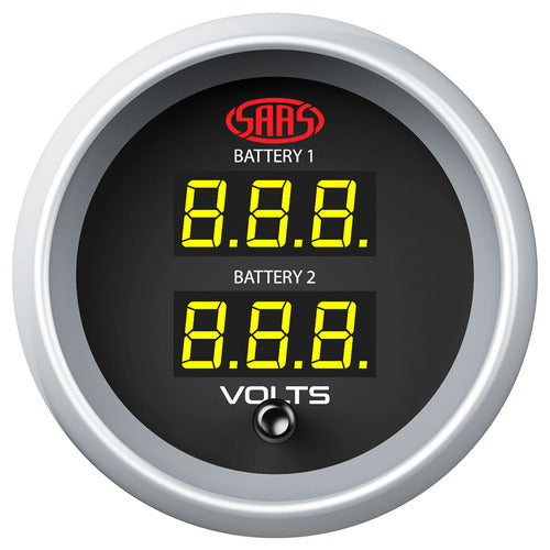 Dual Volt Digital Gauge 8v-18v 52mm Black Muscle Series 2