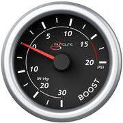 Boost Gauge 30inHg-20psi 52mm Black Autoline