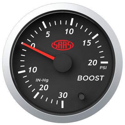 Boost Gauge 30inHg-20psi 52mm Black Street Series