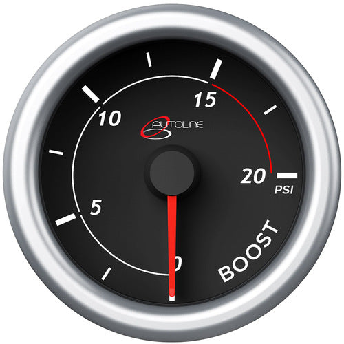 Boost Gauge Diesel 0-20psi 52mm Black Autoline