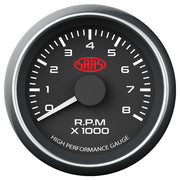 Tachometer 0-8k 52mm Black Muscle Series
