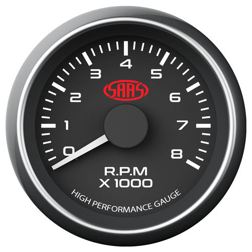 Tachometer 0-8k 52mm Black Muscle Series