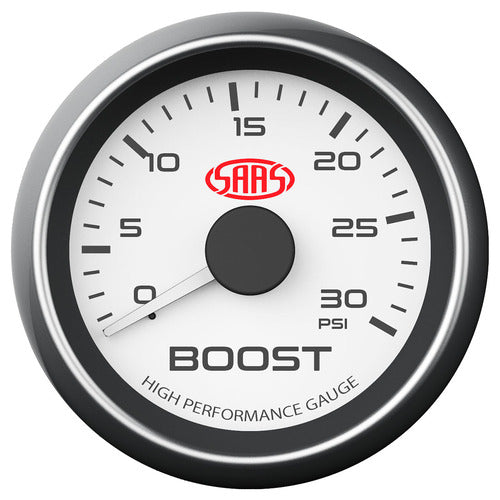 Boost Gauge Diesel 0-30psi 52mm White Muscle Series