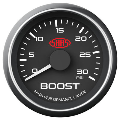 Boost Gauge Diesel 0-30psi 52mm Black Muscle Series