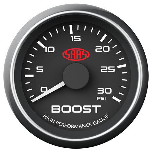 Boost Gauge Diesel 0-30psi 52mm Black Muscle Series