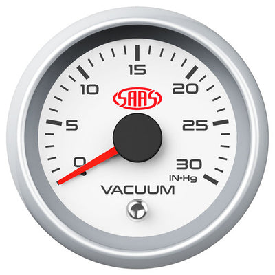 Vacuum Gauge 0-30inHg 52mm White Muscle Series 2