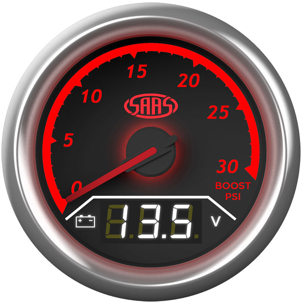 Dual Gauge Boost 0-30psi/volt 8v-18v Analogue/Digital Trax Series