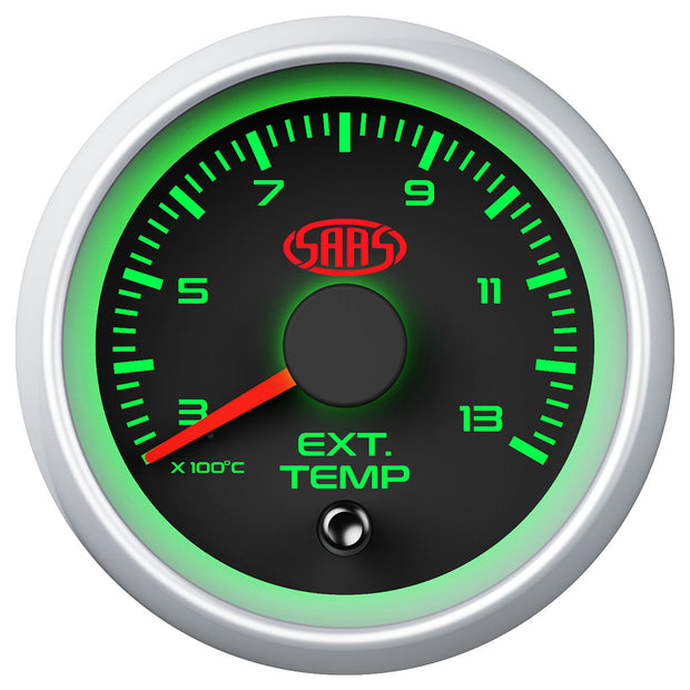 Exhaust Temp Gauge 300°-1300° 52mm Black Muscle Series 2