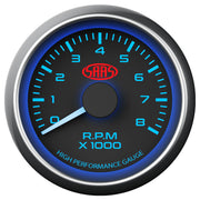 Tachometer 0-8k 52mm Black Muscle Series