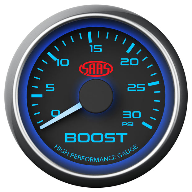 Boost Gauge Diesel 0-30psi 52mm Black Muscle Series