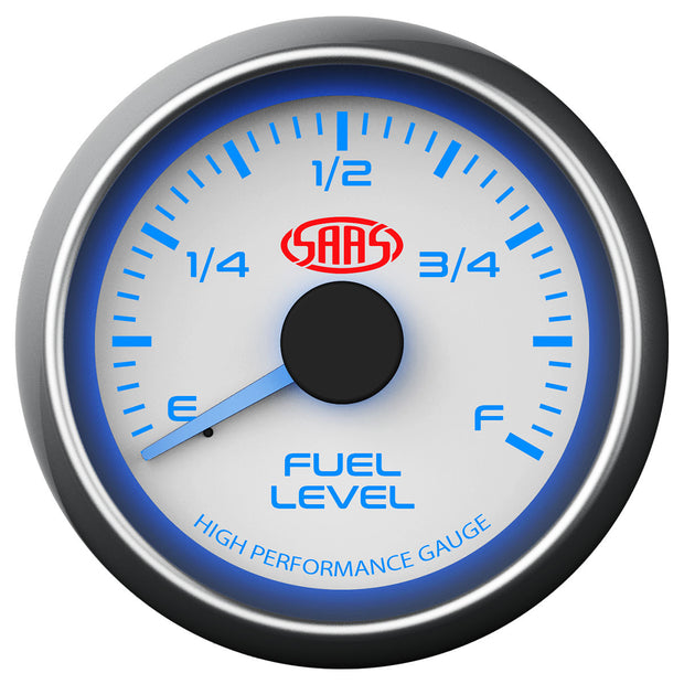 Fuel Level Gauge 52mm White Muscle Series