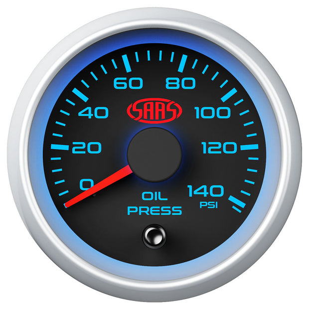 Oil Press Gauge 0-140psi 52mm Black Muscle Series 2